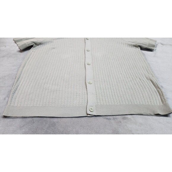 The Commons Men's Light Grey XL Ribbed Short Sleeve Button Down Shirt NWT - Picture 6 of 9
